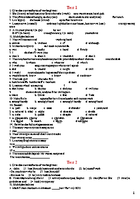 20 Đề kiểm tra môn Tiếng anh lớp 7 (Có đáp án)